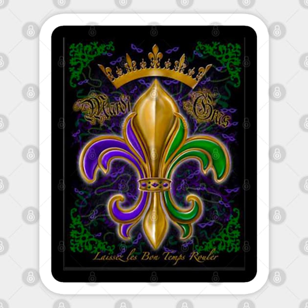 Mardi Gras Fleur de lis Sticker by Michael Hunt Studio